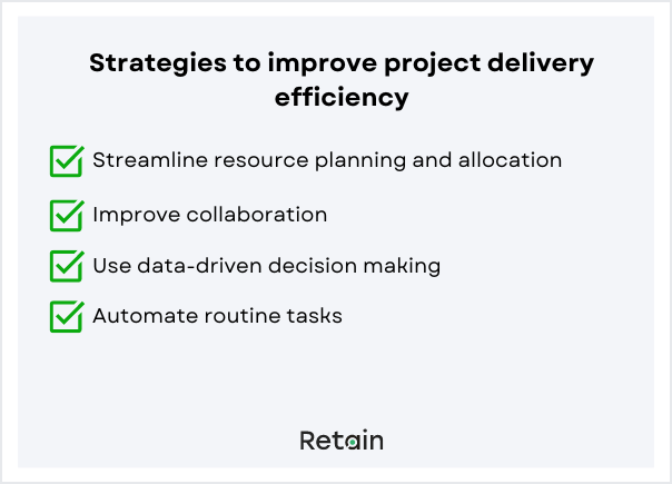 Strategies to improve project delivery efficiency