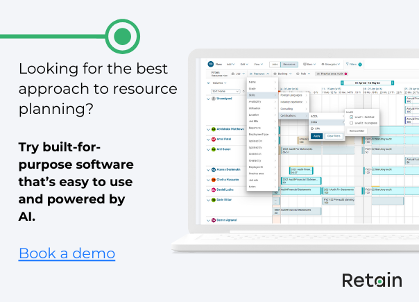 Skip the ERP statistics and try Retain for specialised resource planning