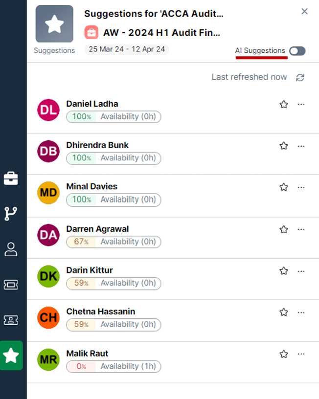 Resource management software skills matching